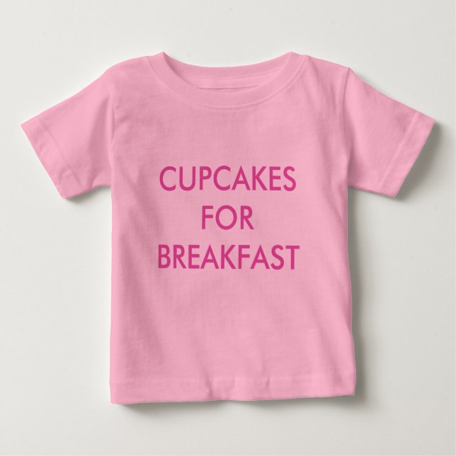 T-shirt Pour Bébé GÂTEAUX POUR LE PETIT-DÉJEUNER Body bébé rose (Devant)