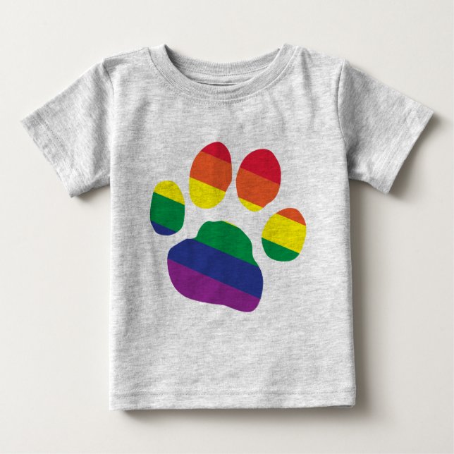 T-shirt Pour Bébé Gay-Pride-Paw-Print (Devant)