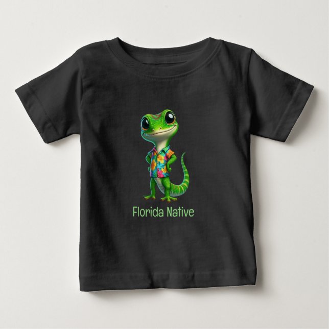 T-shirt Pour Bébé Gecko en chemise tropicale (Devant)