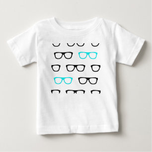 T-shirt Pour Bébé geek lunettes bleu geek