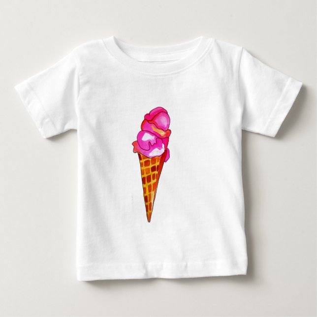 T-shirt Pour Bébé gelée de crème glacée art alimentaire mignon (Devant)
