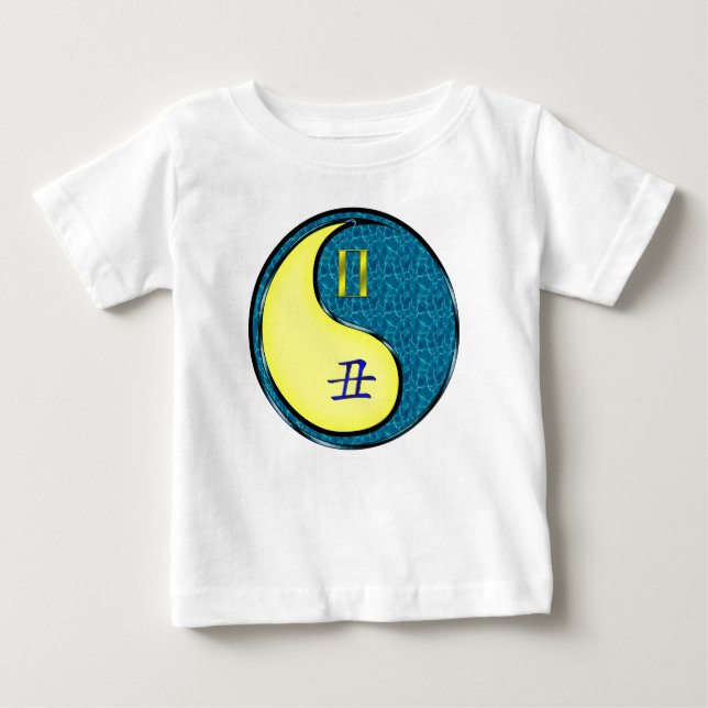 T-shirt Pour Bébé Gémeaux & Bœuf d'eau (Devant)