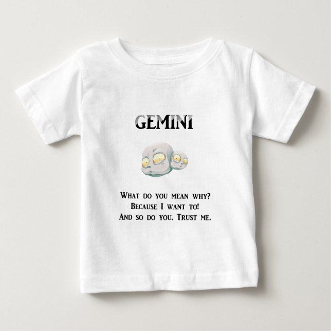 T-shirt Pour Bébé Gémeaux : Faites-moi confiance (Devant)