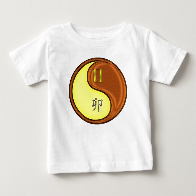 T-shirt Pour Bébé Gémeaux & Lapin de Bois (Devant)