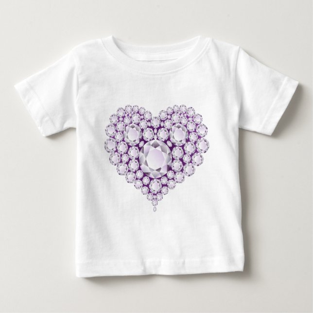 T-shirt Pour Bébé Gemmes cardiaques Améthystes légers (Devant)