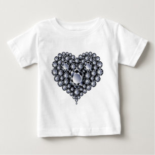 T-shirt Pour Bébé Gemmes cardiaques aux diamants noirs