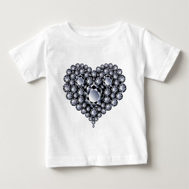 T-shirt Pour Bébé Gemmes cardiaques aux diamants noirs (Devant)