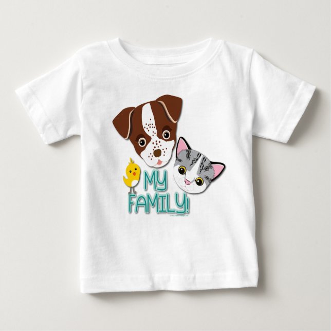T-shirt Pour Bébé George, Bethie et Cutie Canary : Ma famille ! (Devant)