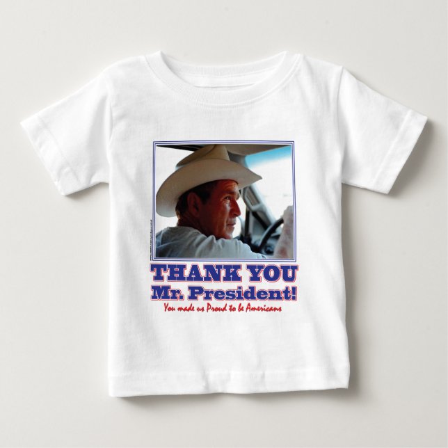 T-shirt Pour Bébé George Bush/Merci ! (Devant)