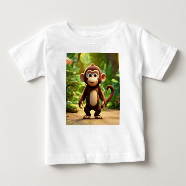 T-shirt Pour Bébé George Curieux : Le Petit Voyageur (Devant)