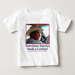 T-shirt Pour Bébé George W. Bush dans le Casquette Cowboy