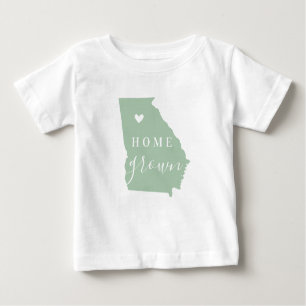 T-shirt Pour Bébé Georgia Home Grown   Carte d'état des couleurs mod