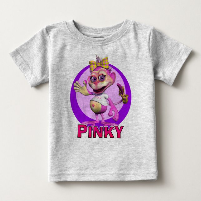 T-shirt Pour Bébé GiggleBellies rosâtre le singe (Devant)