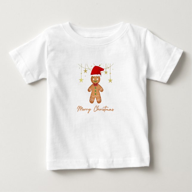 T-shirt Pour Bébé Gingerbread Salutations Noël (Devant)