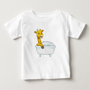 T-shirt Pour Bébé Girafe avec baignoire avec mousse