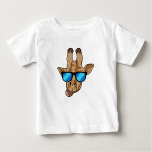 T-shirt Pour Bébé Girafe avec lunettes de soleil