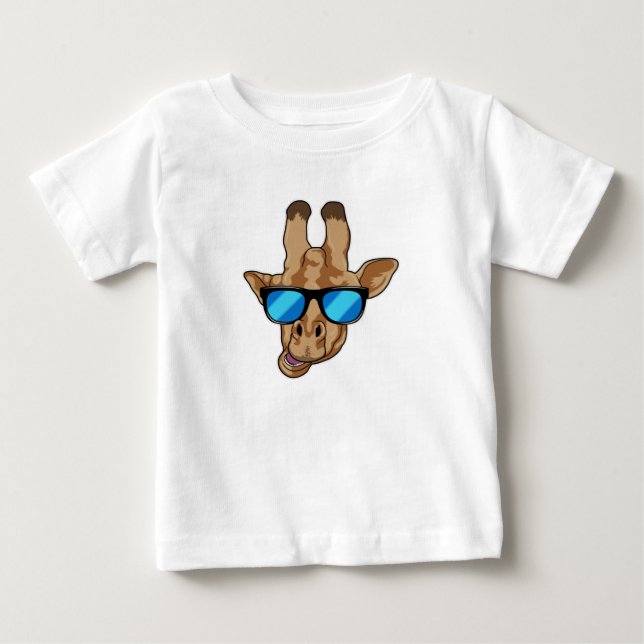 T-shirt Pour Bébé Girafe avec lunettes de soleil (Devant)