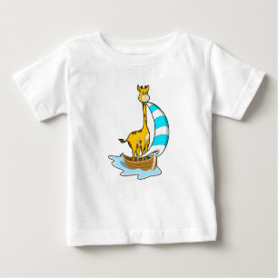 T-shirt Pour Bébé Girafe avec voilier