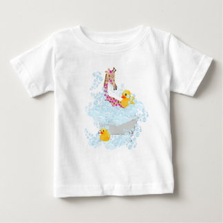 T-shirt Pour Bébé Girafe, bain à bulles et canards en caoutchouc