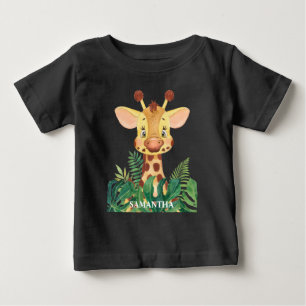 T-shirt Pour Bébé Girafe Bébé Faune Personnalisée Bébé