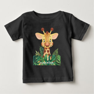 T-shirt Pour Bébé Girafe Bébé Faune Personnalisée  Bébé 