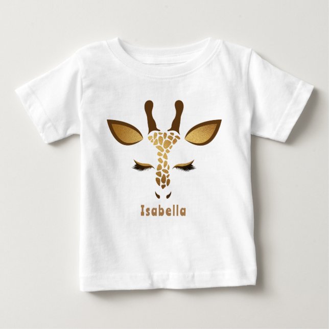 T-shirt Pour Bébé Girafe bébé Safari Sauvage un an anniversaire (Devant)