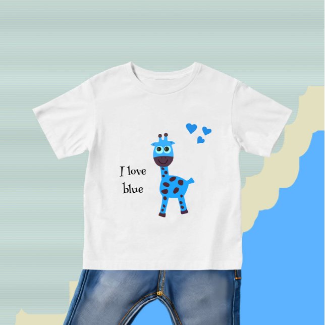 T-shirt Pour Bébé girafe bleue (Créateur téléchargé)