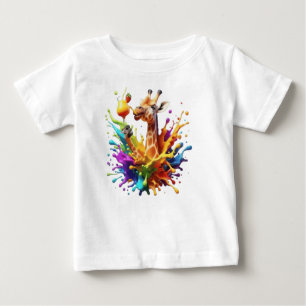 T-shirt Pour Bébé girafe colorée