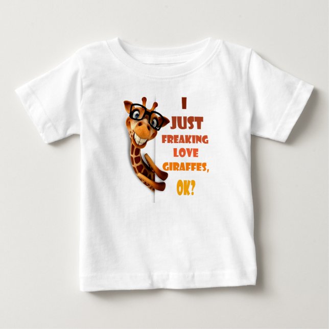 T-shirt Pour Bébé Girafe de Cute (Devant)