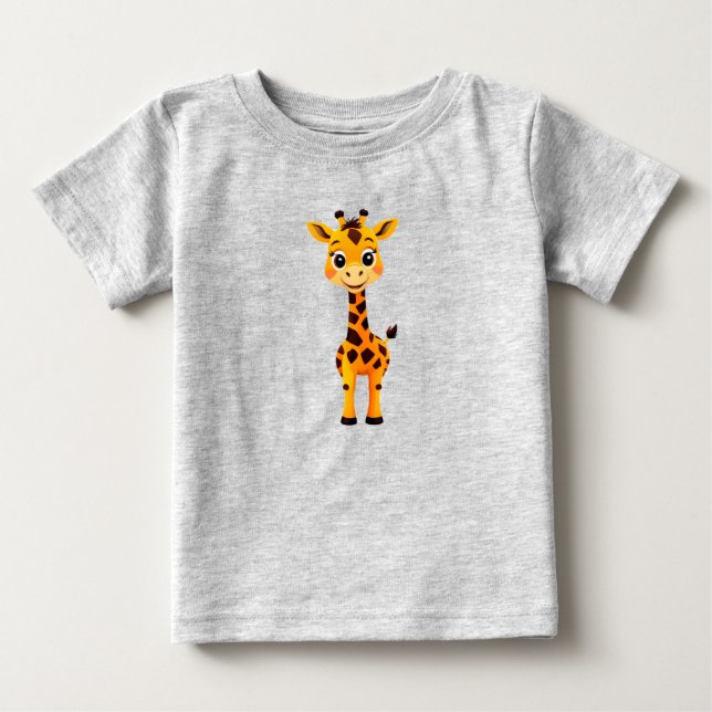 T-shirt Pour Bébé Girafe de dessin animé mignon (Devant)