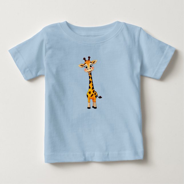 T-shirt Pour Bébé Girafe de dessin animé mignon (Devant)