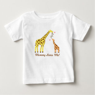 T-shirt Pour Bébé Girafe Maman et Bébé Colorés Élégants