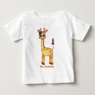 T-shirt Pour Bébé Girafe mignonne de bébé d'aquarelle
