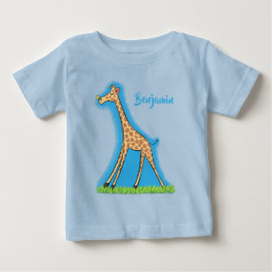 T-shirt Pour Bébé Girafe mignonne et heureuse avec dessin animé de p