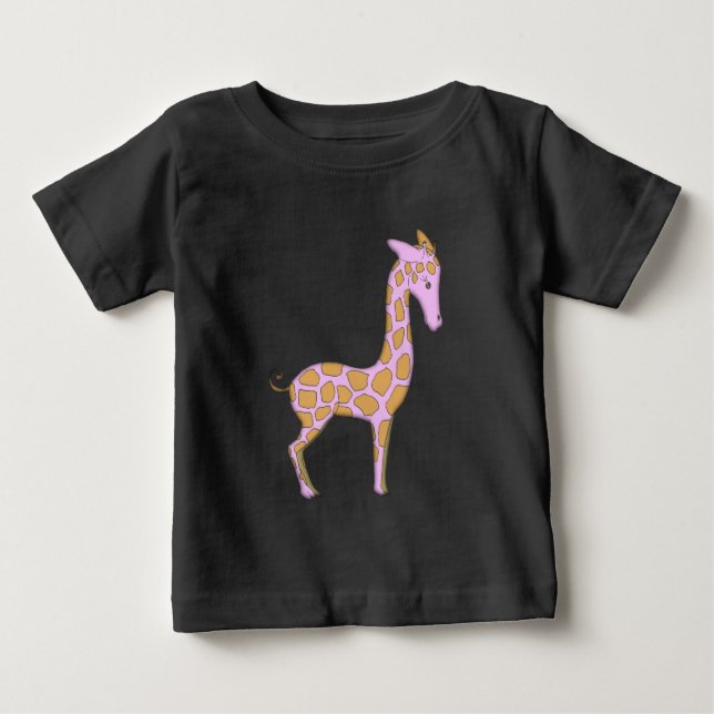 T-shirt Pour Bébé Girafe Rose Bébé Onesie Creeper (Devant)