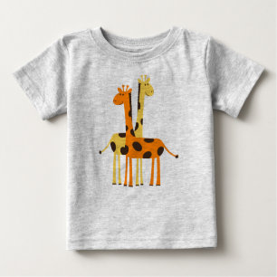 T-shirt Pour Bébé Girafes Animées mignonnes