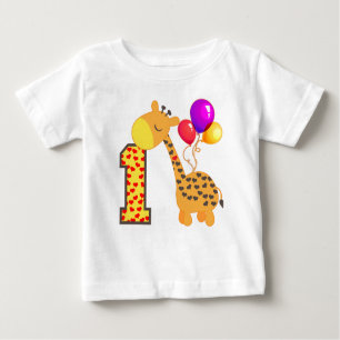 T-shirt Pour Bébé Giraffe 1er anniversaire