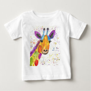 T-shirt Pour Bébé Giraffe aquarelle animal Safari enfants humour zoo