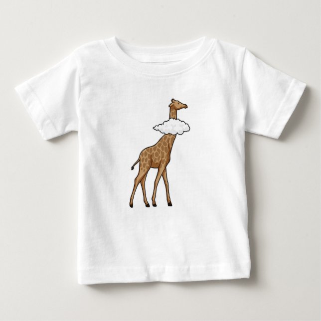 T-shirt Pour Bébé Giraffe avec nuage (Devant)