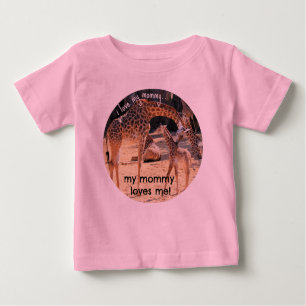 T-shirt Pour Bébé Giraffe & Bébé, j'aime ma maman, maman m'aime
