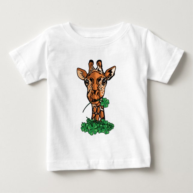 T-shirt Pour Bébé Giraffe de la fête de St. Patricks (Devant)