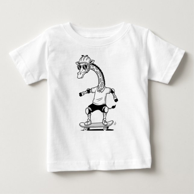 T-shirt Pour Bébé Giraffe de skater (Devant)