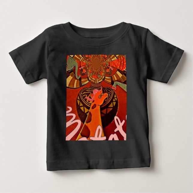 T-shirt Pour Bébé Giraffe drôle : Un charme africain kaléidoscopique (Devant)