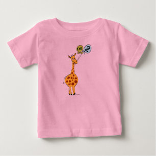 T-shirt Pour Bébé Giraffe du 2e anniversaire avec ballons