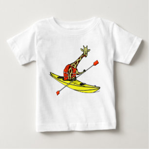 T-shirt Pour Bébé Giraffe en kayak