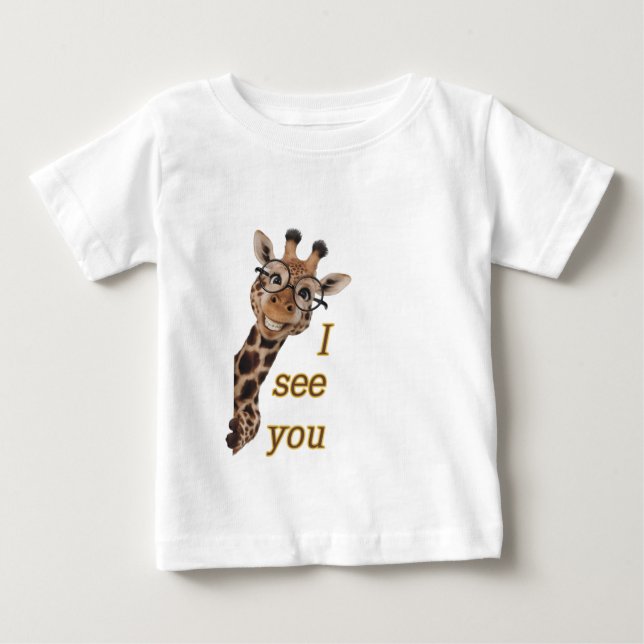 T-shirt Pour Bébé Giraffe.Text.Je vous vois (Devant)