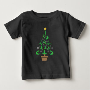 T-shirt Pour Bébé Girls Gymnastique Arbre de Noël
