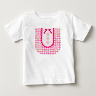 T-shirt Pour Bébé Girly gingham check pattern with cute ribbon