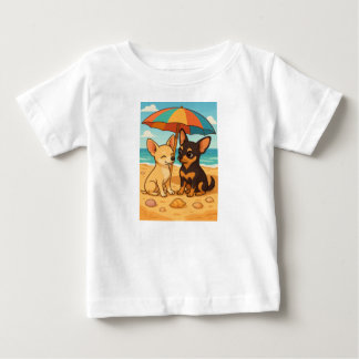 T-shirt Pour Bébé Gizmo in Love – Beach Day with His Sweetheart