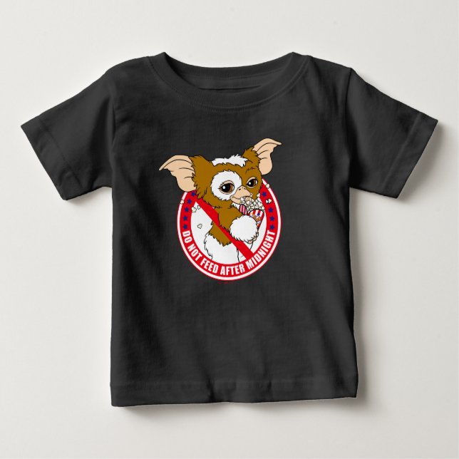 T-shirt Pour Bébé Gizmo | Ne Pas Se Nourrir Après Minuit (Devant)